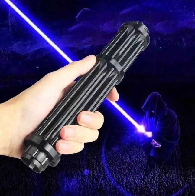 Най-Мощният Син Лазер 50000mW Пали Клечка Гори Балон 2х18650 21СМ 20КМ