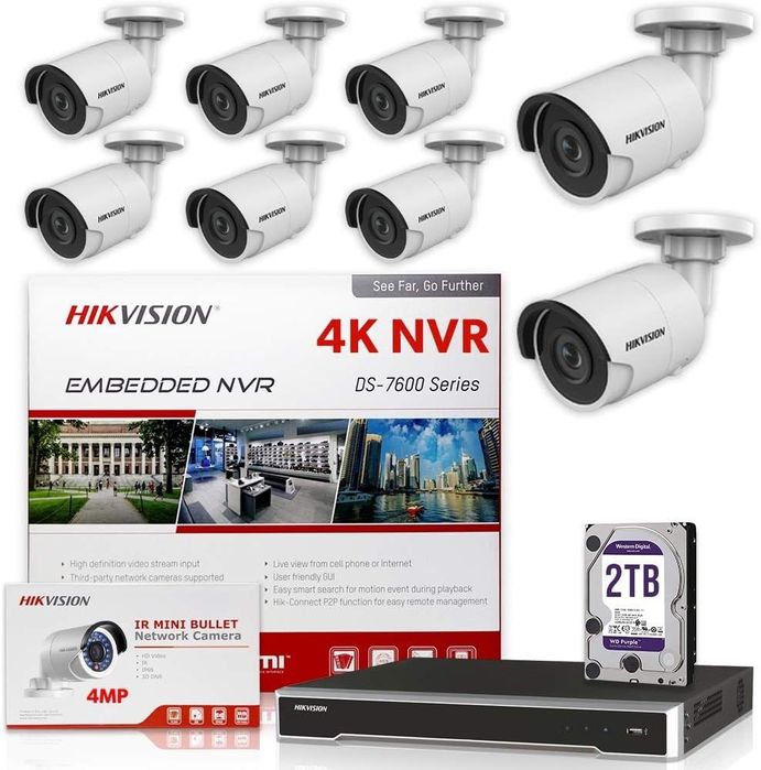 8шт Hikvision камера комплекти