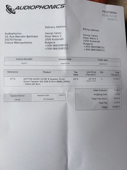 DAYTON AUDIO DC28F-8 високочестотни говорители