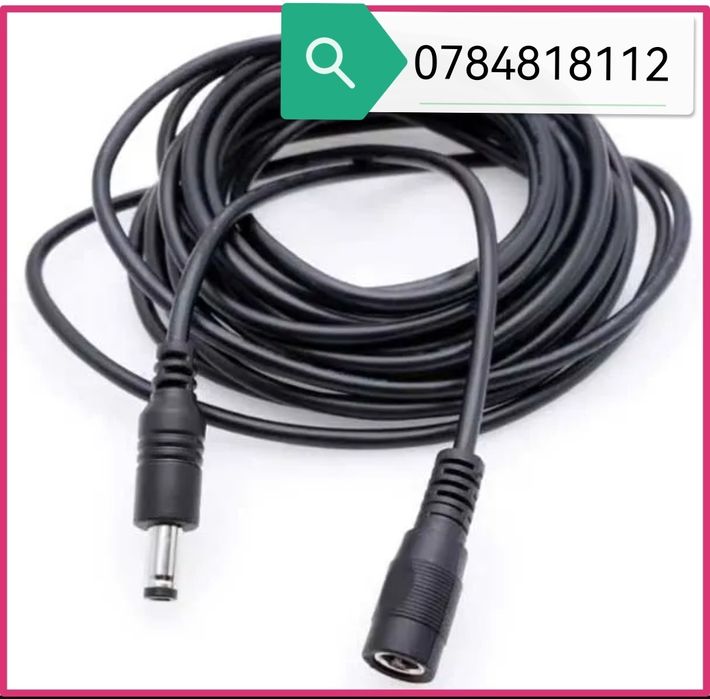 Cablu prelungitor 5 metri 5.5 x2.1 mm nou sigilat.