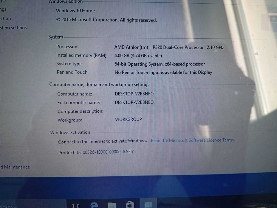 HP G62/15,6''/AMD Athlon II P320/2,10GHz/4 RAM/150 HDD/лаптоп,ноутбук