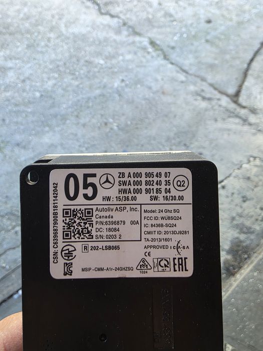 Радар сензор Mercedes GLC X253, C-class w205