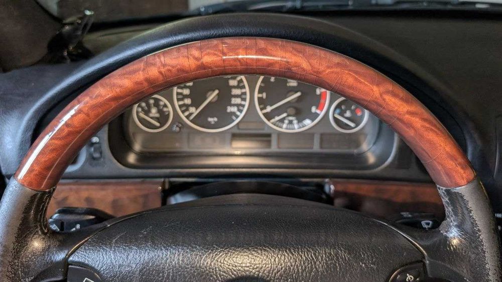 Volan BMW E39 E38 E53 multifuncțional lemn + piele cu airbag