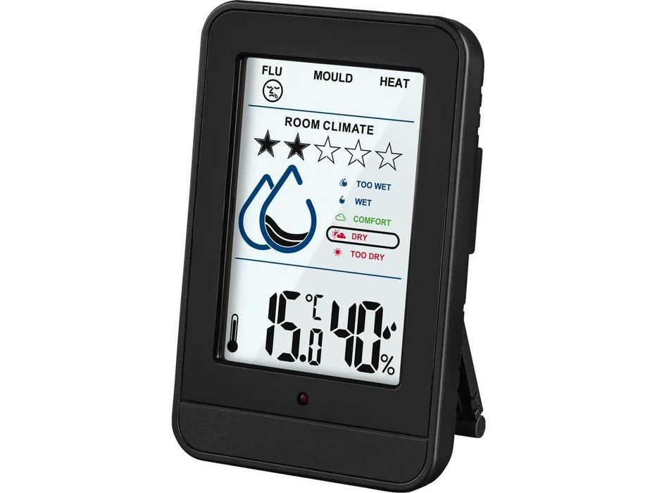 Termometru cu higrometru digital de camera, NEGRU nou sigilat Germania