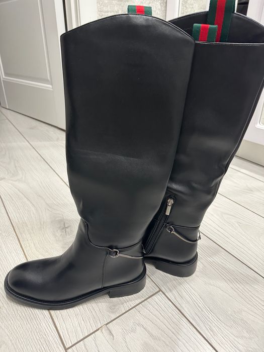 Кожаные зимние сапоги