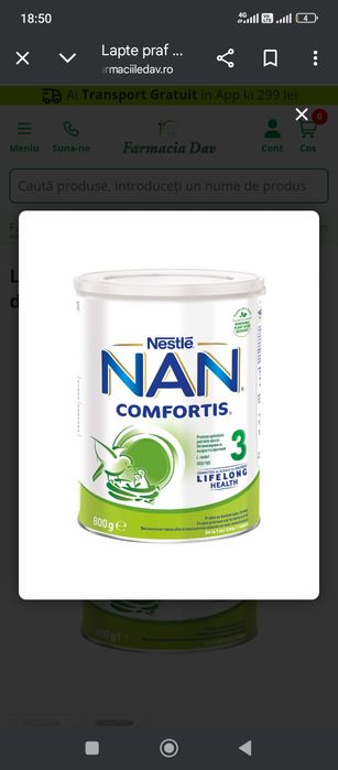 Vând lapte nan 3 comfortis