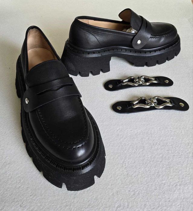 Лоферы кожаные 37-38 размер