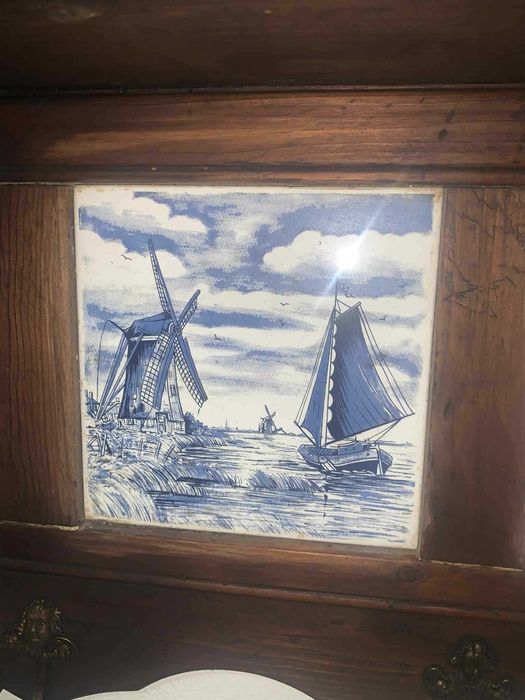 Cuier cu tenta olandeza si 4 aghatatori din bronz