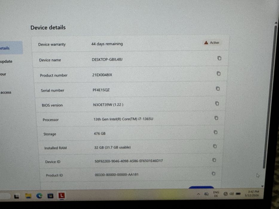 Lenovo ThinkPad X13 Gen 4 i7-1365U 32GB DDR5 512GB SSD i7 gen 13