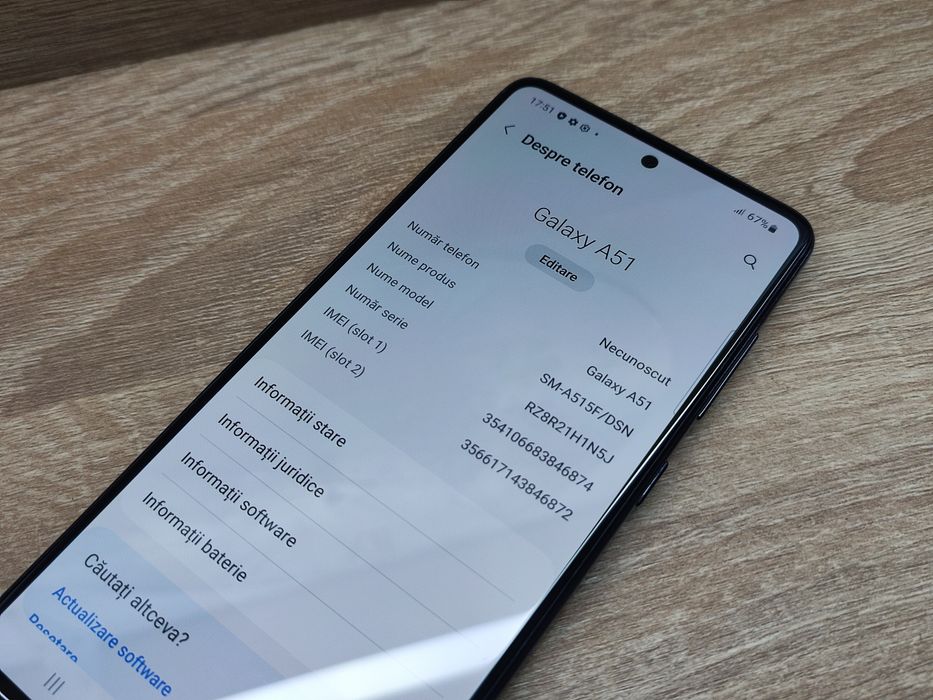 Samsung Galaxy A51 128GB 4GB RAM Prism Crush Blue IMPECABIL