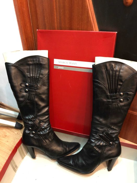 Cizme de dama din piele naturala, negre, marimea 37