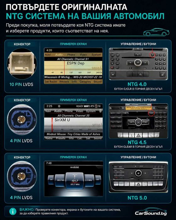 Mercedes W212 – 10.33” Android 15 Мултимедия CarPlay Навигация Андроид NTG 4.0 4.5 5.0