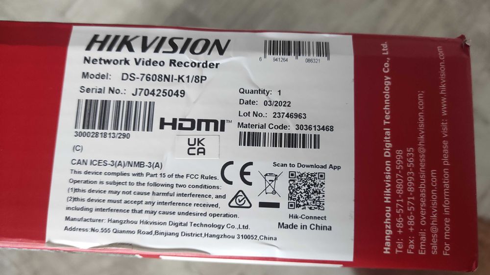 8-Канален NVR HIKVISION DS-7608NI-K2/8P 8Mpx PoE