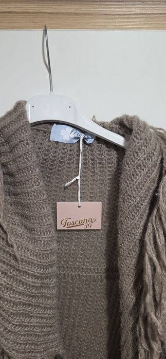 Cardigan lână cu ochiuri largi marime L- XL