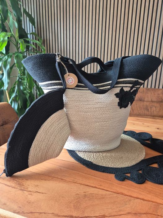 Ръчно изработена плажна чанта с портмоне