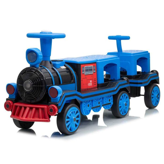 Trenulet electric pentru copii BBH-078 locomotiva + vagon albastru