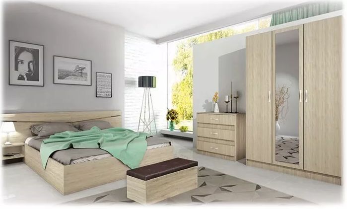 Промоция на спален комплект СИТИ 7000 сонома+МАТРАК+ПОДАРЪК!