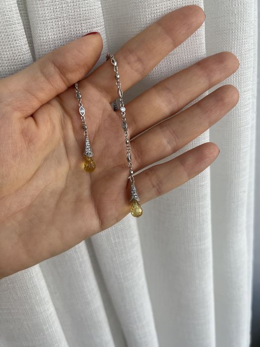 Серьги серебро с каплями