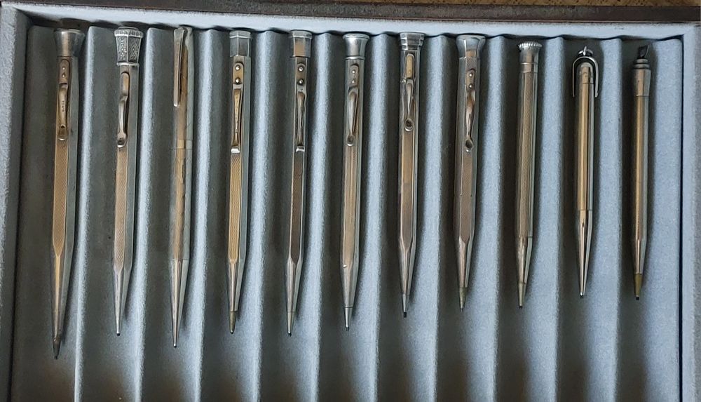 Creioane mecanice Victoriene si Art Deco din argint