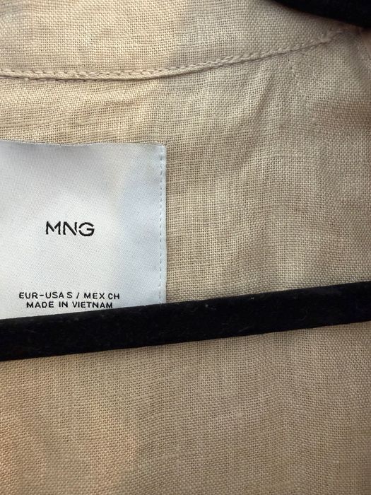 Къс ленен тренч Mango