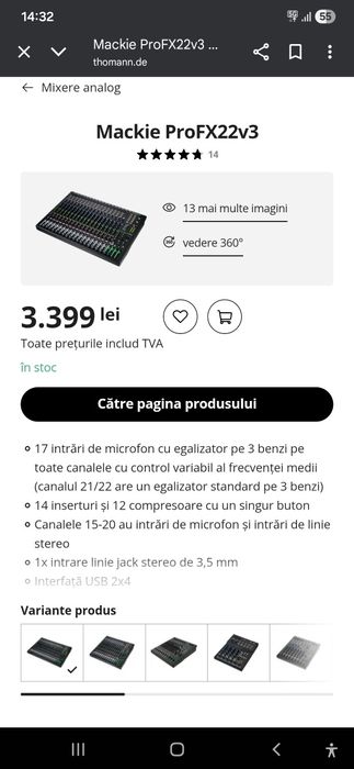 Mixer pro fx22 adus in USA
