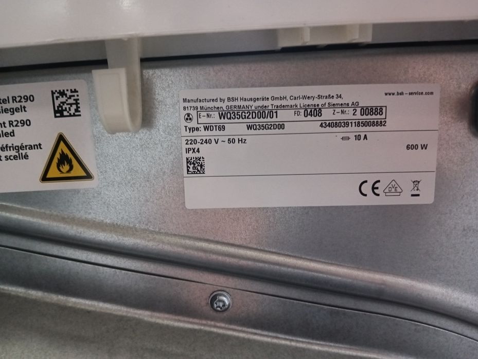 Чисто нова сушилня с термопомпа Siemens IQ 500 A+++ 8кг2годинигаранция