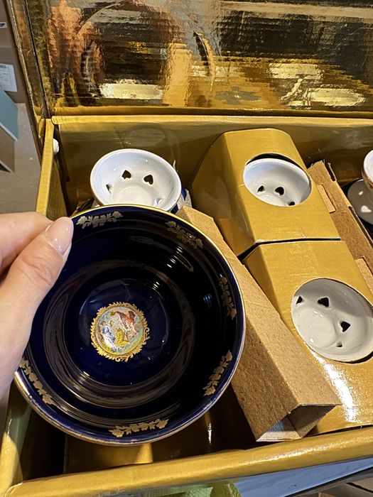 Vas de portelat,set de servit inghetata nou