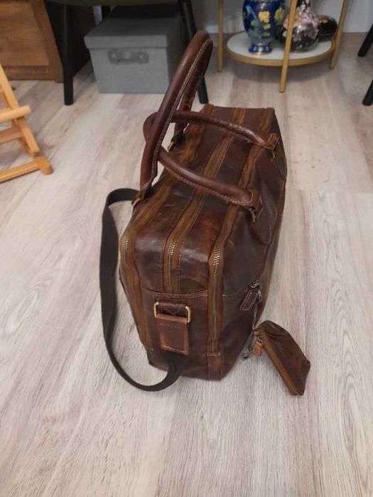 Geanta piele naturala laptop weekender HGL Leder Germany
