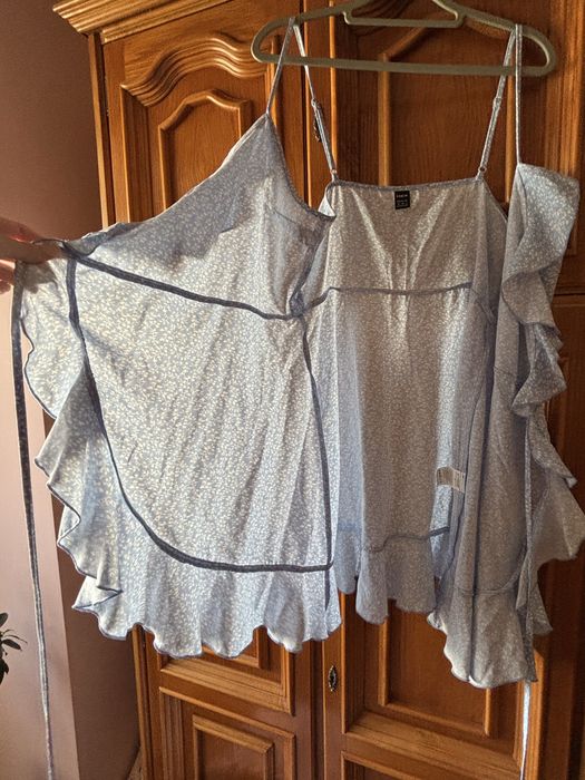 Rochie de vară SHEIN bleu cu volane, mărimea M