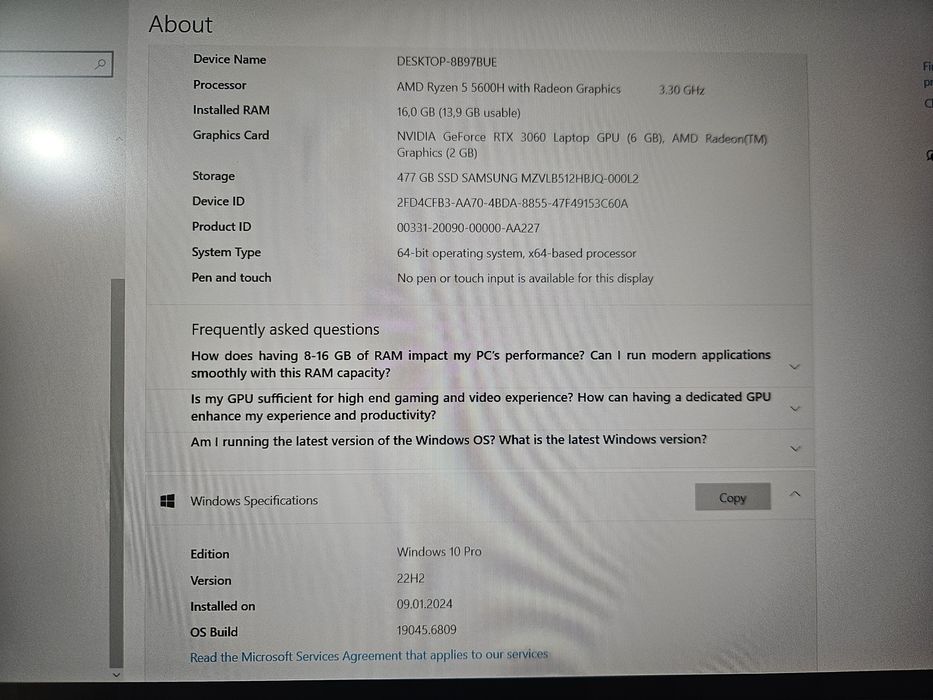 Laptop Gaming Lenovo Legion 5 15ACH6 – RTX 3060 6gb