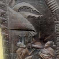 Tablou din cupru de exterior cu tenta africana