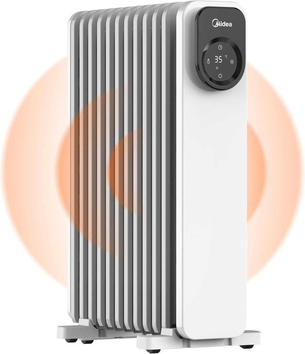 Radiator cu ulei Midea, 11 elemente, putere 2300W, culoare alb