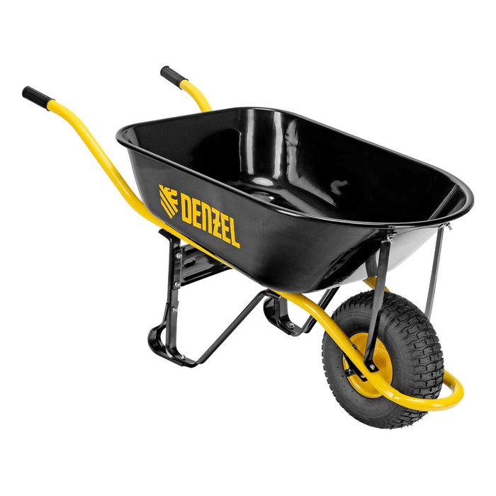 Тачка строительная, усиленная, объем 130 л, 230 кг, колесо 15х6 Denzel