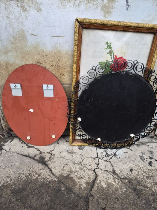 Зеркало советское круглое 25 см.