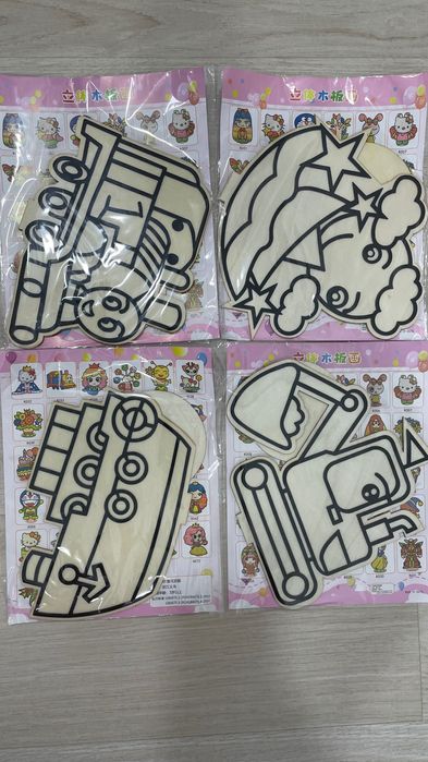 Аппликации деревянные