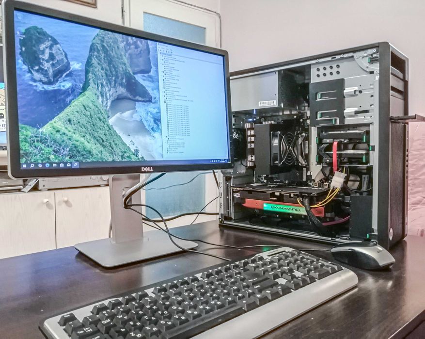 Компютър HP Z440 XeonЕ5-1660v3 DDR4-32GB NVMe-512 Гейм-GTX 1070ti/8GB