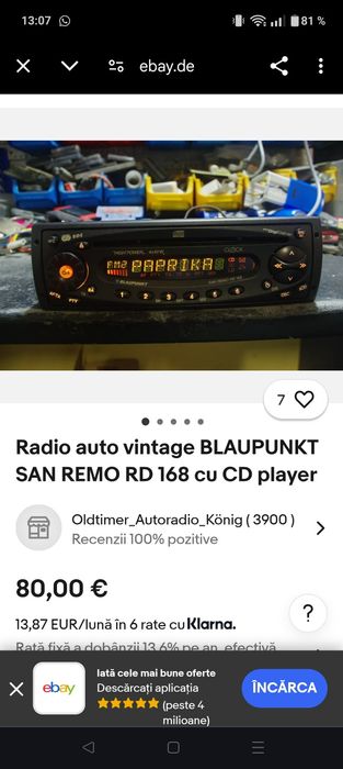 Radio CD player Blaupunkt SAN REMO RD 168