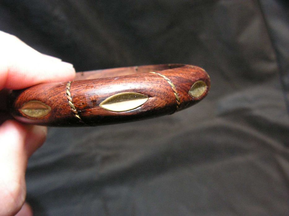 Дърворезба -  африканска женска глава с гривна от абанос за подарък