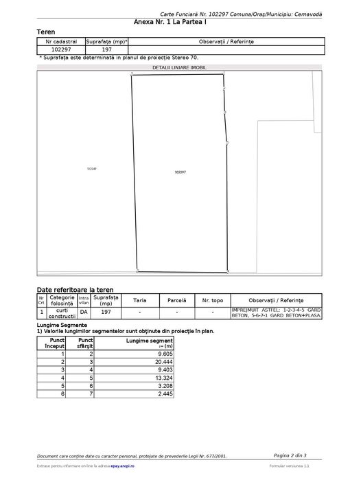 Vand teren intravilan Cernavodă . 737 mp. (POT 70%, P+4)
