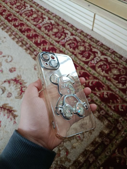 Силиконовый чехол 6.1″ (под модель 14) с мишкой