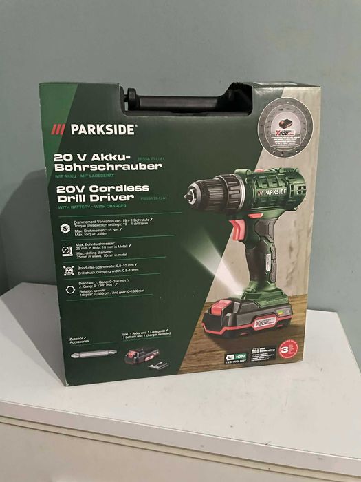 Masina de gaurit Parkside cu acumulator 20v noua
