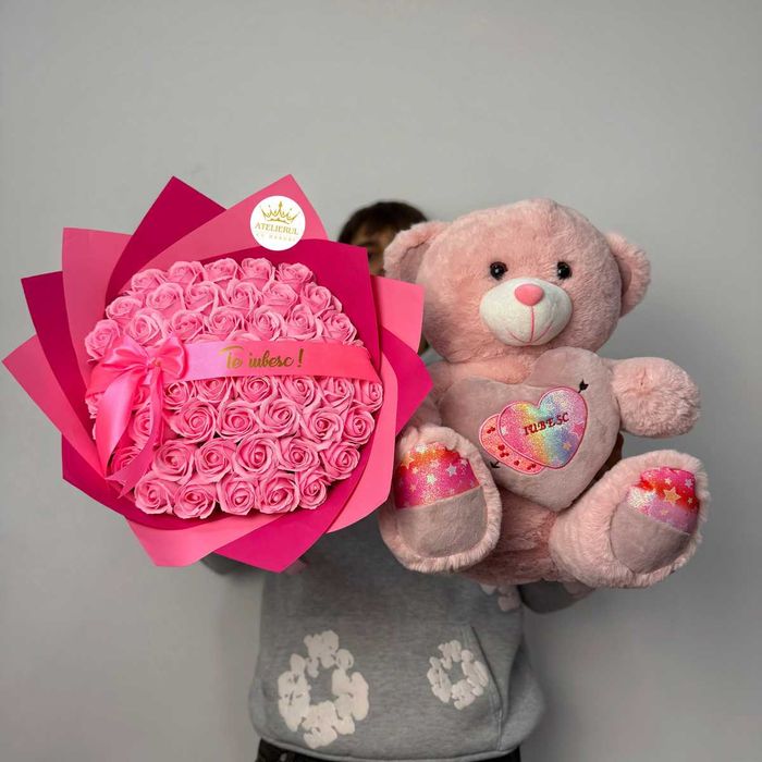 Buchete Trandafiri Sapun - Simple / cu Stitch / cu Sclipici