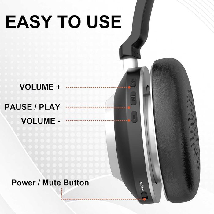 Безжични слушалки Wantek с микрофон - USB и Bluetooth
