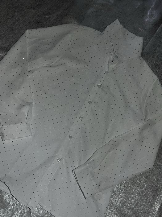 Нова дамска риза A&M Collection с блестящи точки бяла