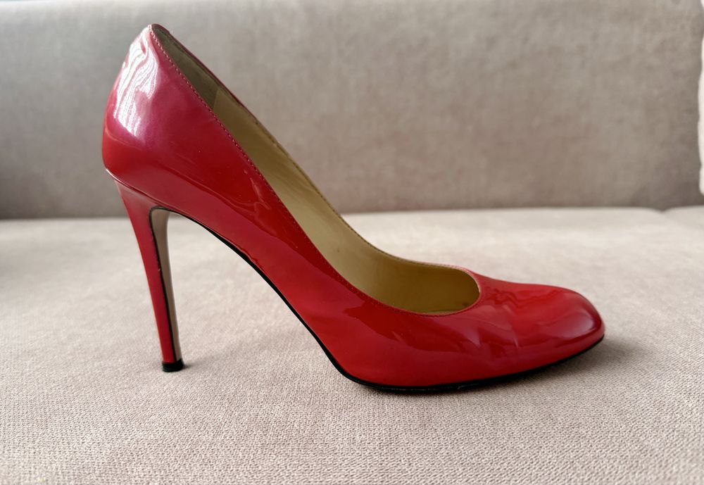 Pantofi Stiletto Rosii din Piele Naturala Lacuita Musette 38