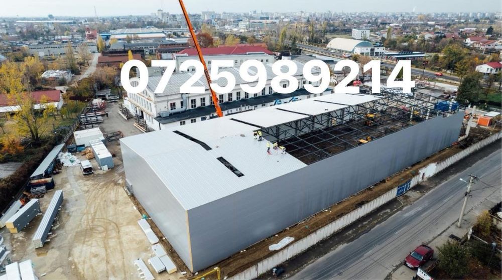Hala metalica pe ziduri de beton