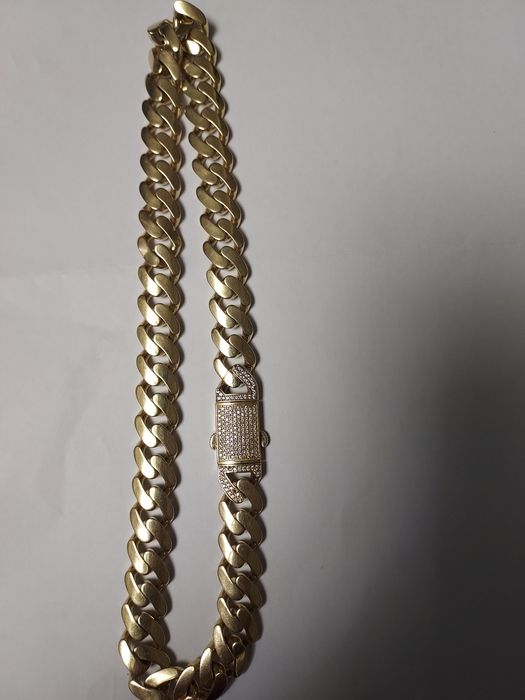 Lant + Bratară Cuban 14k Italia
