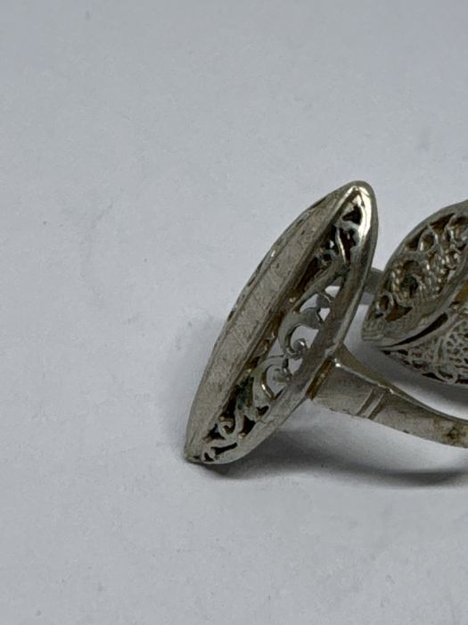 сребърен дамски пръстен бадем 4.22гр 925