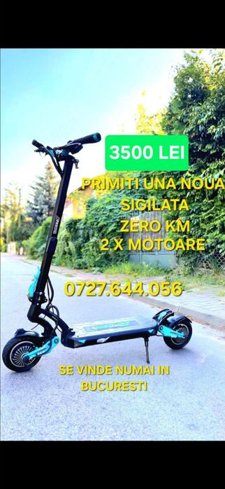 Trotineta electrica NOUA ZERO Km 2 motoare ABS VSETT9+ plus 3 cartele