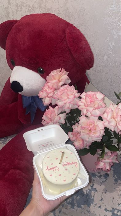 Мишка красная большая.